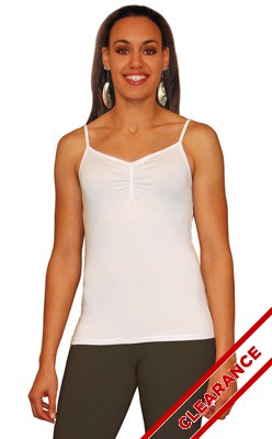 Rayon Ribbed Cami Tank Top White