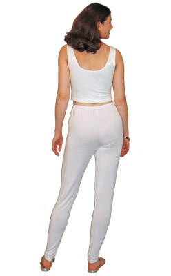  Cotton Spandex Basic Knit Jersey Leggings Womens White M
