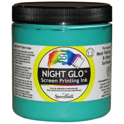 Speedball Night Glo Fabric Screen Printing Ink - Blue, 8 oz